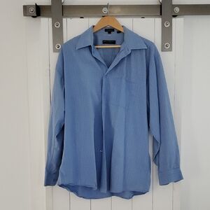 Classic Blue Men's Casual Button Down Shirt